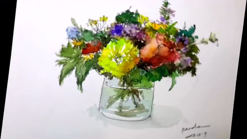 原创手绘钢笔淡彩花卉类过程记录分享